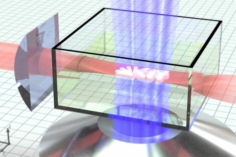 Beim 3D-Mikrodruck kreuzen sich Laserstrahlen